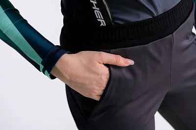 Превью Женские лыжные брюки Брюки лыжные FISCHER Softshell Light W Чёрный
