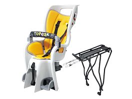 Превью Велокресло детское TOPEAK BabySeat II Серый/Желтый на багажник 22 кг (с багажником 26" ) (TCS2205)