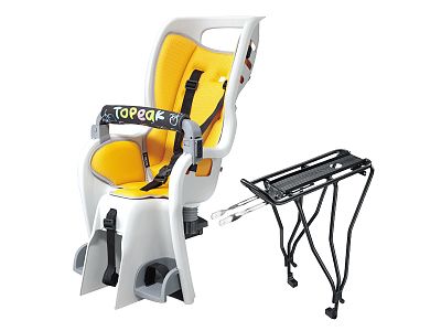 Превью  Велокресло детское TOPEAK BabySeat II Серый/Желтый на багажник 22 кг (с багажником 26" ) (TCS2205)