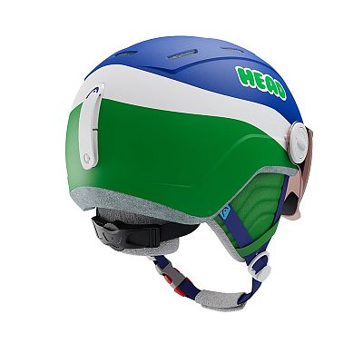 Превью Детский горнолыжный шлем Шлем горнолыжный HEAD Mojo Visor Blue/Green (328234)