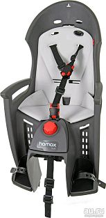 Превью Велокресло детское HAMAX Siesta Plus incl. Carrier Adapter Серый на багажник 22 кг (552531)