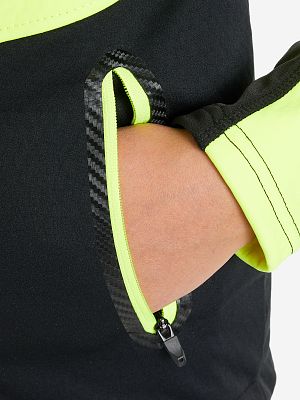 Превью Детская лыжная куртка Куртка лыжная FISCHER Softshell Warm Jr Черный/Лимонный