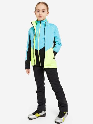 Превью Лыжная куртка Куртка лыжная FISCHER Softshell Warm Jr Бирюзовый