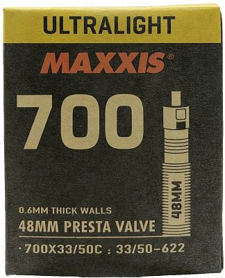 Превью  Камера велосипедная MAXXIS Ultralight 28"x33/50C Presta 48 мм