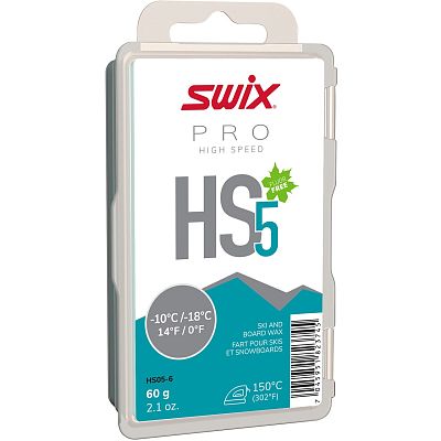 Превью  Парафин скольжения твердый SWIX HS5 Turquoise 60 гр -10˚/-18˚С