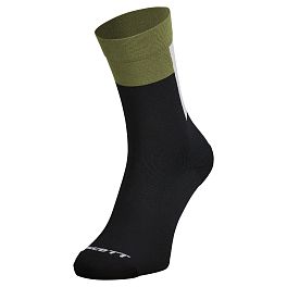 Превью Носки велосипедные SCOTT Block Stripe Crew Black/Fir Green
