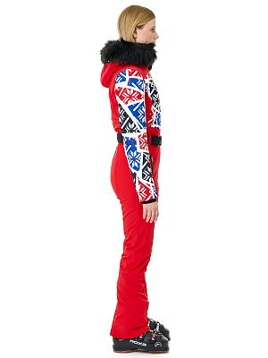 Превью Женский горнолыжный комбинезон Комбинезон горнолыжный POIVRE BLANC W24-0831-WO Print Scarlet Red