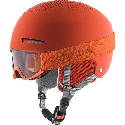 Превью  Шлем горнолыжный ALPINA Zupo+Piney Set Pumpkin Orange Matt (A9225-40)