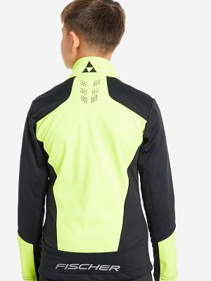 Превью Детская лыжная куртка Куртка лыжная FISCHER Softshell Warm Jr Черный/Лимонный