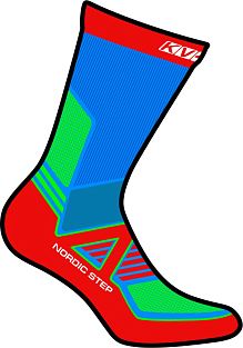 Превью Лыжные носки KV+ Nordic Step Long Blue/Red/Green