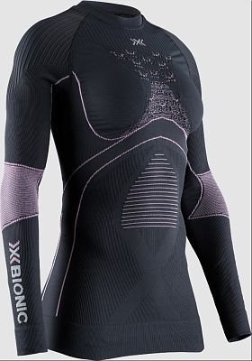 Превью Термобелье Термофутболка X-BIONIC Energy Accumulator 4.0 Round Neck LG SL Women Charcoal/Magnolia