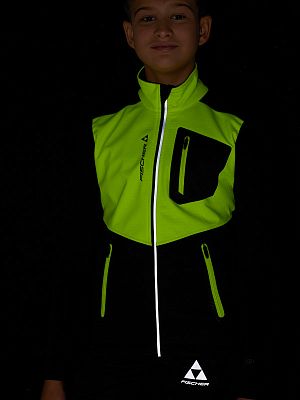 Превью  Жилет лыжный FISCHER Softshell Junior Черный/Лимонный