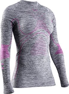 Превью Термобелье Термофутболка X-BIONIC Energy Accumulator 4.0 Melange LG SL Wmn Grey Melange/Pink
