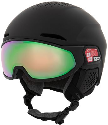 Превью  Шлем горнолыжный ALPINA Alto Qv Black Matt/Cobalt Geen (A9237-32)