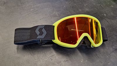 Превью Горнолыжная маска уменьшенного размера Маска горнолыжная SCOTT Junior Witty Hight Viz Green/Black/Red Chrome (271826-1)