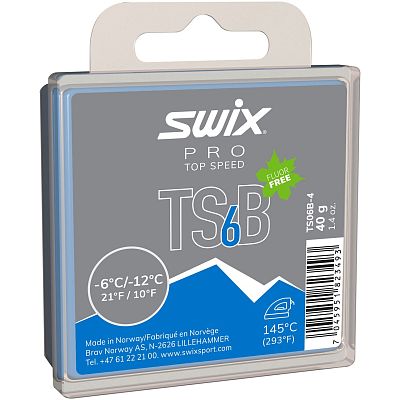Превью  Парафин скольжения твердый SWIX TS6 Black 40 гр -6˚/-12˚С
