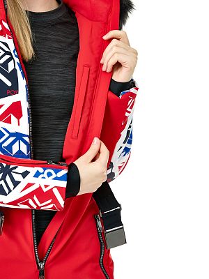 Превью Женский горнолыжный комбинезон Комбинезон горнолыжный POIVRE BLANC W24-0831-WO Print Scarlet Red