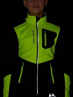 Превью Лыжная куртка Куртка лыжная FISCHER Softshell Warm Jr Черный/Лимонный