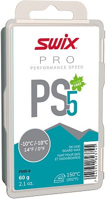 Превью  Парафин скольжения твердый SWIX PS5 Turquoise 60 гр -10˚/-18˚С