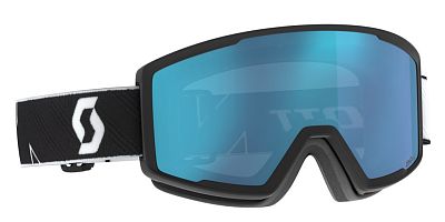 Превью Горнолыжная маска уменьшенного размера Маска горнолыжная SCOTT Factor Pro Black White/Aurora Green Chrome (283567-1007371)