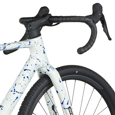 Превью Карбоновый гравийный велосипед Велосипед SCOTT Addict Gravel 30 (2026) White/Splatter Blue