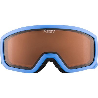 Превью Детские горнолыжная маска Маска горнолыжная ALPINA Scarabeo Jr Lightblue Matt/Orange (A7258181)