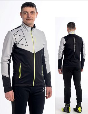 Превью Лыжная куртка Куртка лыжная FISCHER Softshell Light Черный/Серый
